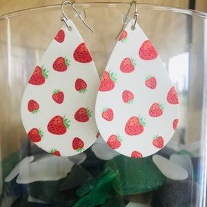 Teardrop Strawberry Earrings
